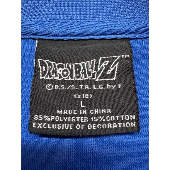 Dragonball Z Vegeta Armor Sweater Mens Large Full Zip Jacket Yellow Blue Fleece - Picture 3 of 5